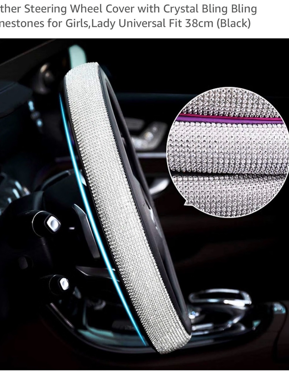 Crystal Rhinestone Steering Wheel Cover – Silver Sparkle (NEW WITHOUT TAGS)